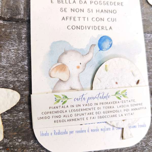 segnalibro carta piantabile battesimo